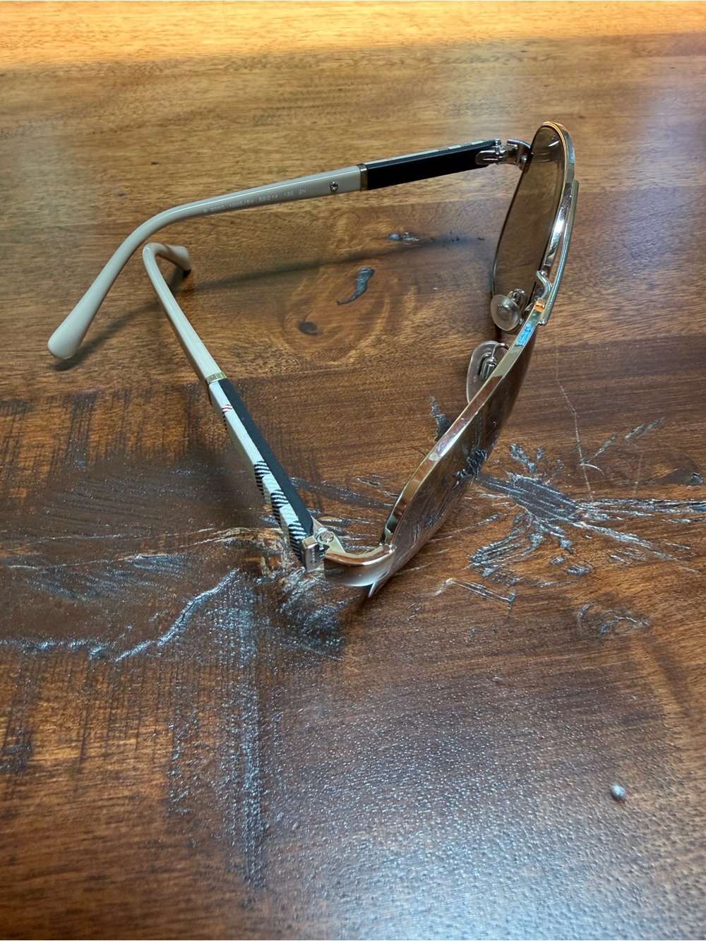 NEW Burberry Aviator Sunglasses with Taupe Gradient - Picture 5 of 12